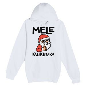 Santa Mele Kalikimaka Hawaiian Christmas Xmas  Premium Pullover Hoodie