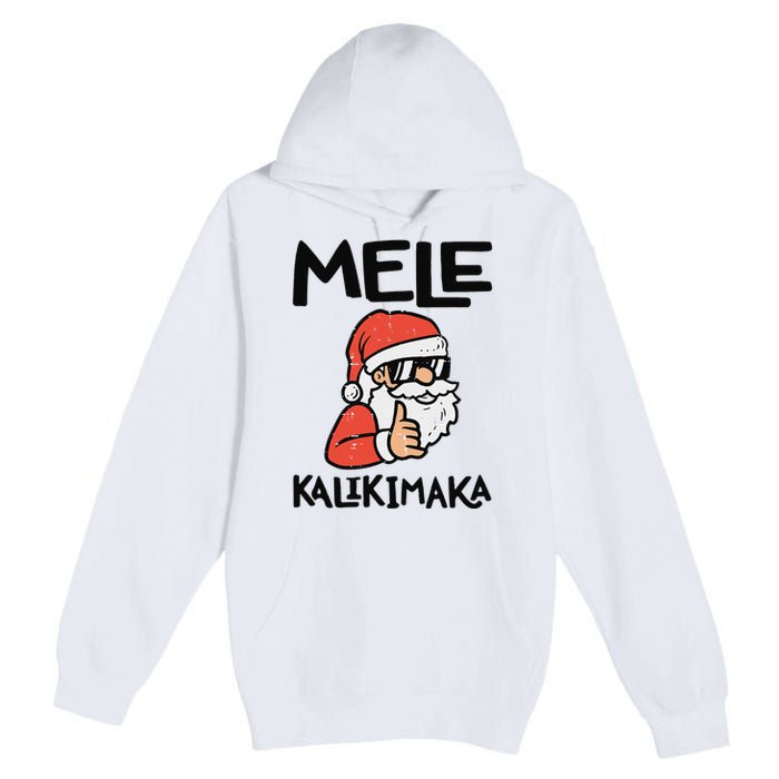 Santa Mele Kalikimaka Hawaiian Christmas Xmas  Premium Pullover Hoodie