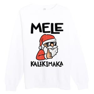 Santa Mele Kalikimaka Hawaiian Christmas Xmas  Premium Crewneck Sweatshirt