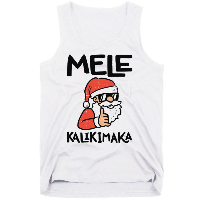 Santa Mele Kalikimaka Hawaiian Christmas Xmas  Tank Top