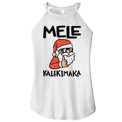 Santa Mele Kalikimaka Hawaiian Christmas Xmas  Women’s Perfect Tri Rocker Tank