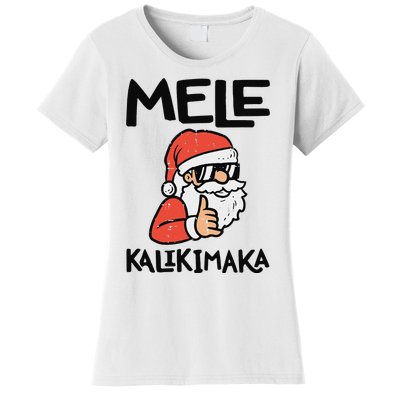 Santa Mele Kalikimaka Hawaiian Christmas Xmas  Women's T-Shirt