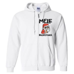 Santa Mele Kalikimaka Hawaiian Christmas Xmas  Full Zip Hoodie