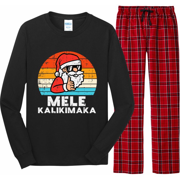 Santa Mele Kalikimaka Hawaiian Christmas Xmas Long Sleeve Pajama Set