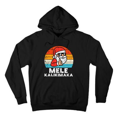 Santa Mele Kalikimaka Hawaiian Christmas Xmas Tall Hoodie