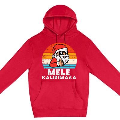 Santa Mele Kalikimaka Hawaiian Christmas Xmas Premium Pullover Hoodie