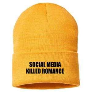 Social Media Killed Romance Sustainable Knit Beanie