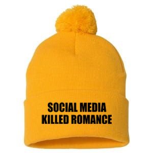 Social Media Killed Romance Pom Pom 12in Knit Beanie