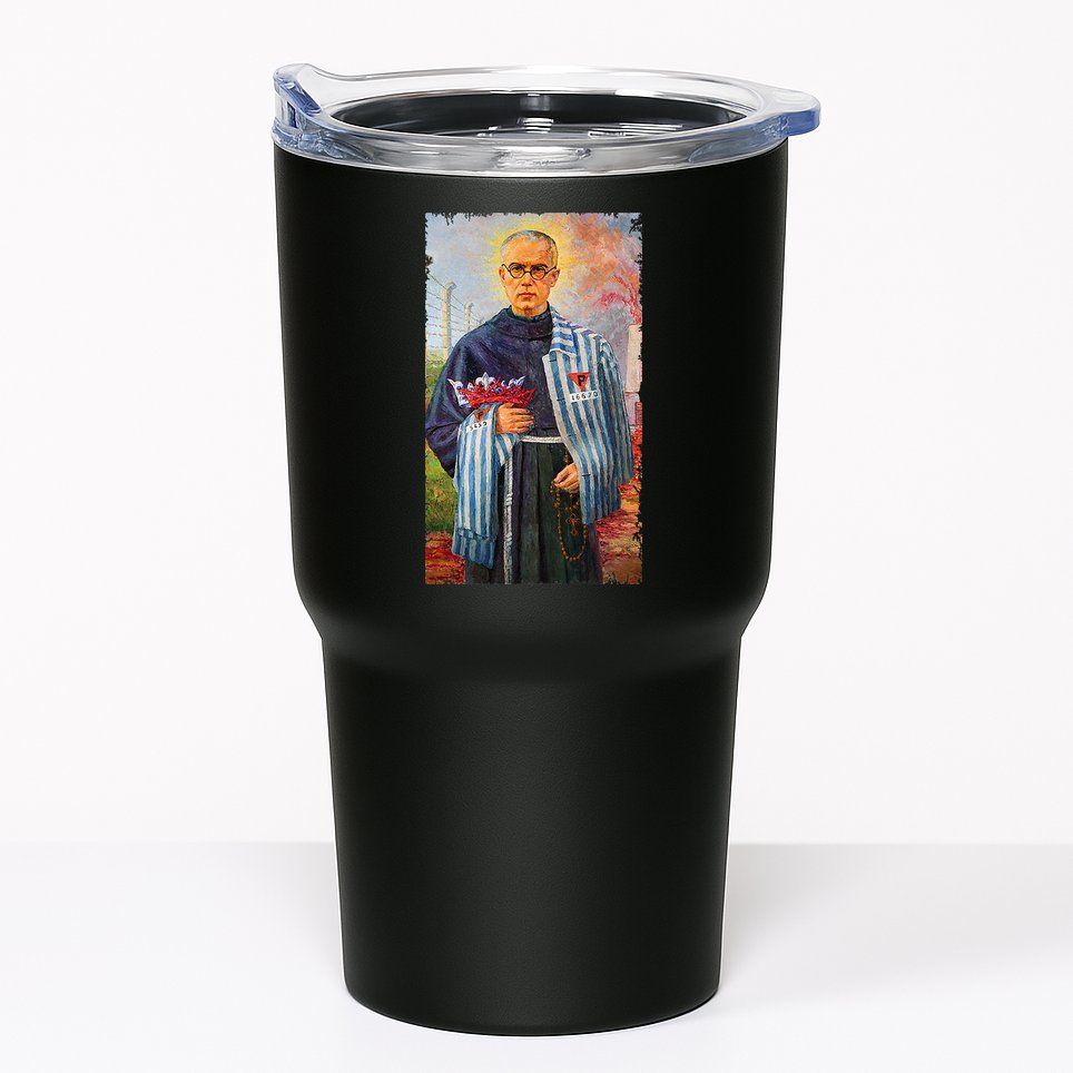 St Maximilian Kolbe Two Crowns Catholic Saint Tumbler