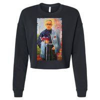 St Maximilian Kolbe Two Crowns Catholic Saint Cropped Pullover Crew