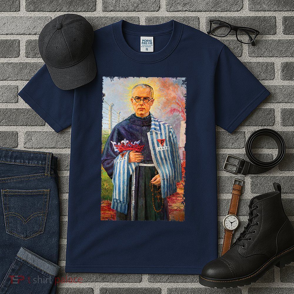 St Maximilian Kolbe Two Crowns Catholic Saint Tall T-Shirt