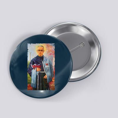 St Maximilian Kolbe Two Crowns Catholic Saint Button