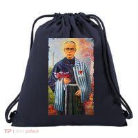 St Maximilian Kolbe Two Crowns Catholic Saint Drawstring Bag