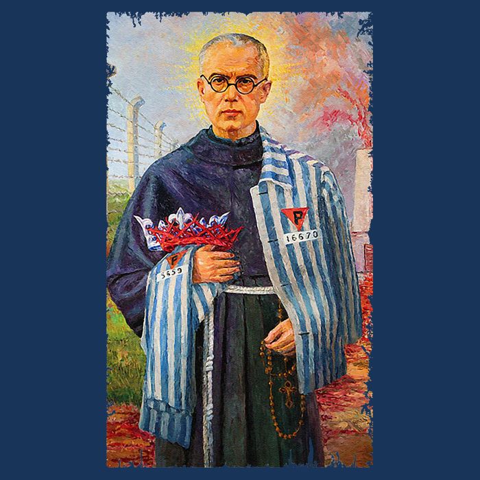 St Maximilian Kolbe Two Crowns Catholic Saint Youth Performance Sprint T-Shirt