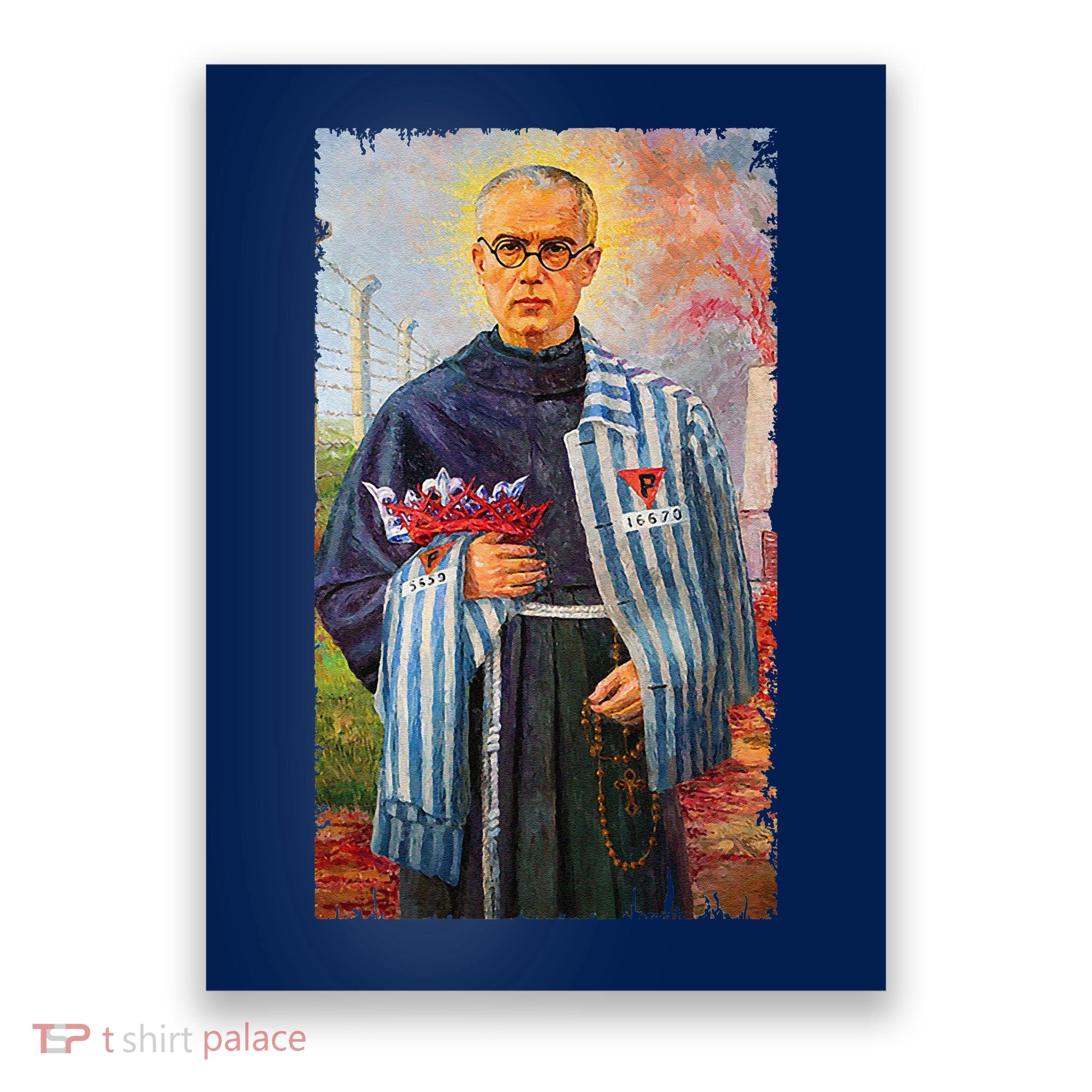 St Maximilian Kolbe Two Crowns Catholic Saint Poster