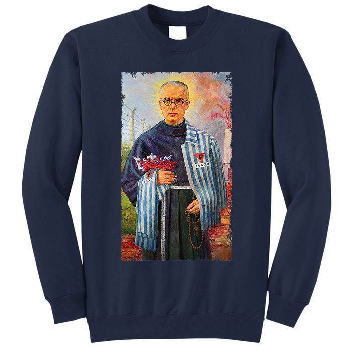 St Maximilian Kolbe Two Crowns Catholic Saint Tall Sweatshirt