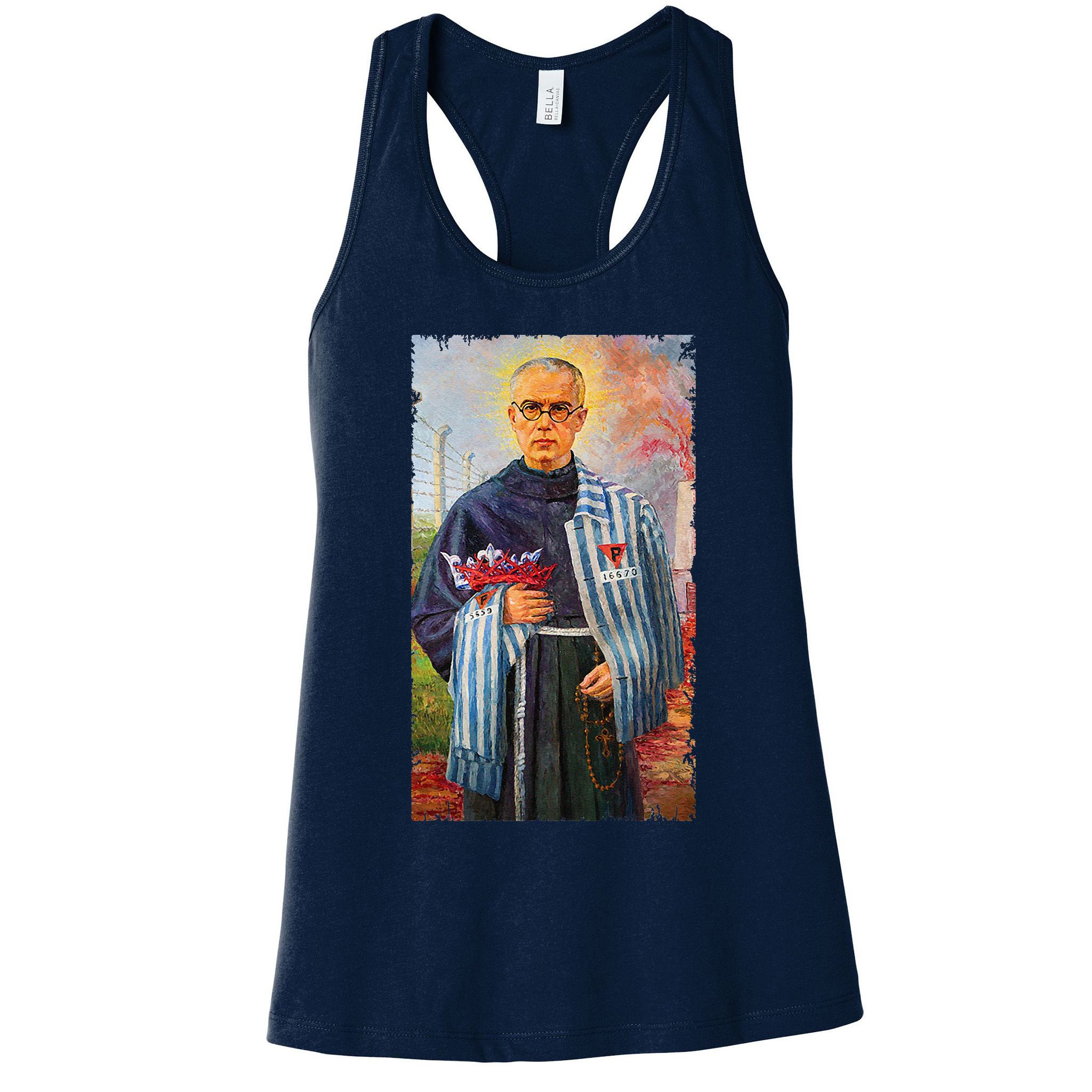 St Maximilian Kolbe Two Crowns Catholic Saint Womens Tank Top