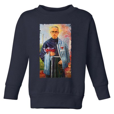 St Maximilian Kolbe Two Crowns Catholic Saint Toddler Sweatshirt