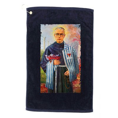 St Maximilian Kolbe Two Crowns Catholic Saint Golf Towel