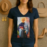 St Maximilian Kolbe Two Crowns Catholic Saint Women's V-Neck T-Shirt