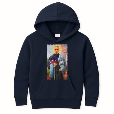 St Maximilian Kolbe Two Crowns Catholic Saint Kids Hoodie