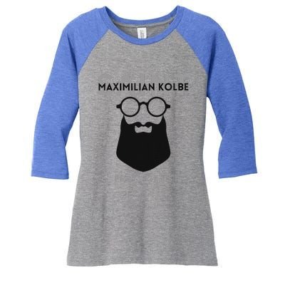 Saint Maximilian Kolbe Women's Tri-Blend 3/4-Sleeve Raglan Shirt