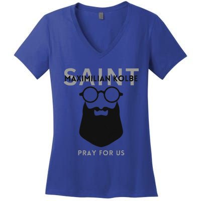 Saint Maximilian Kolbe Women's V-Neck T-Shirt