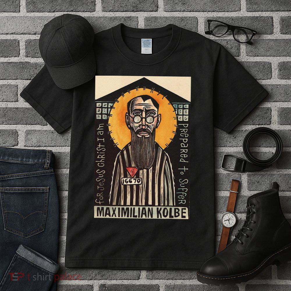 St Maximilian Kolbe Two Crowns Catholic Saint Tall T-Shirt