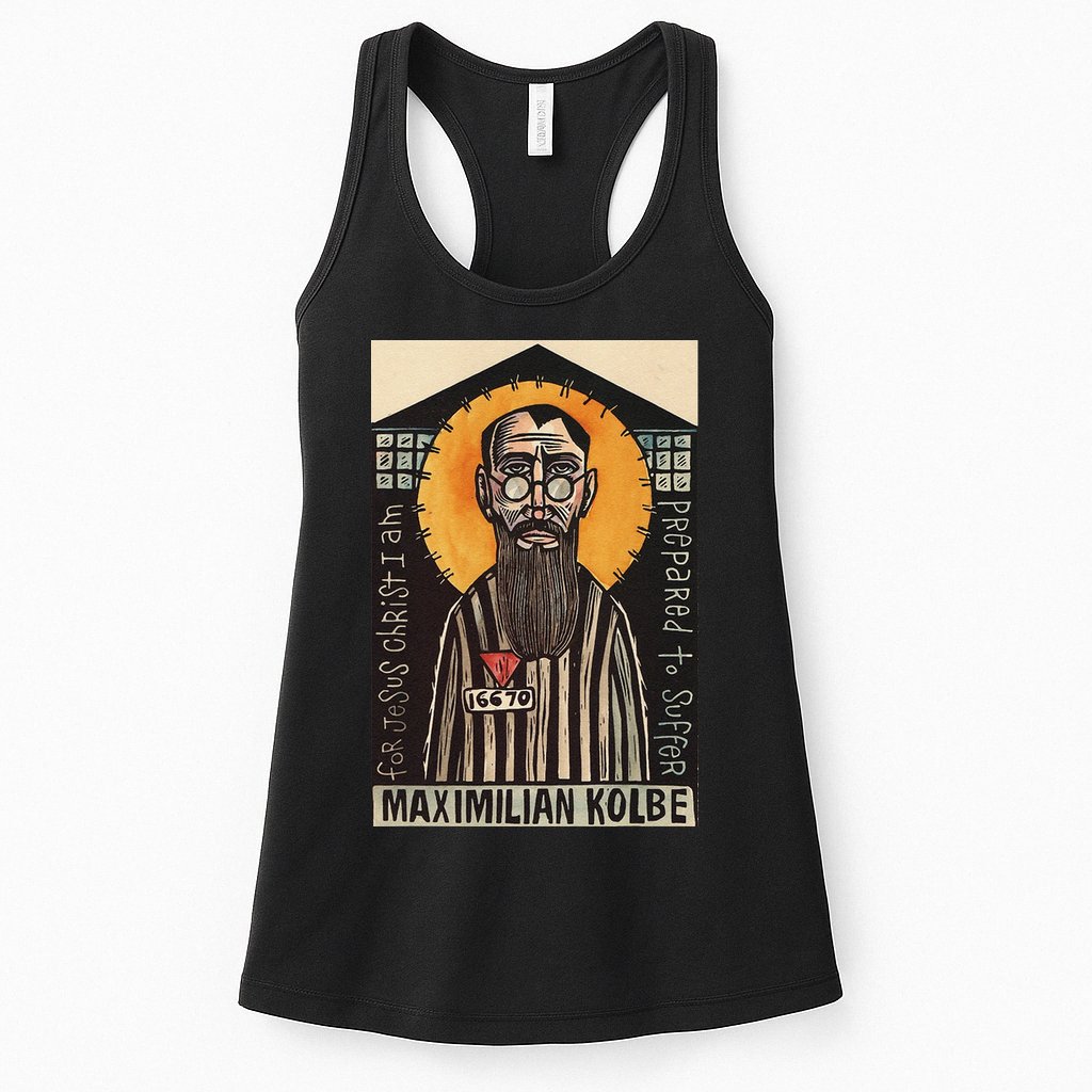 St Maximilian Kolbe Two Crowns Catholic Saint Womens Tank Top
