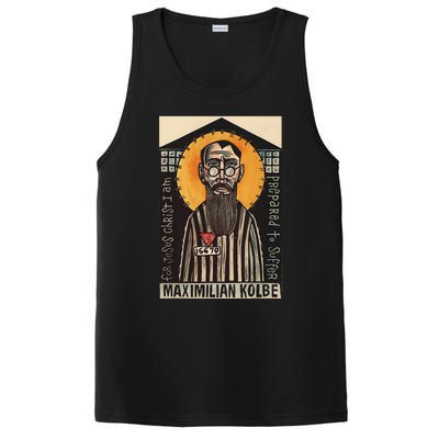 St Maximilian Kolbe Two Crowns Catholic Saint PosiCharge Competitor Tank