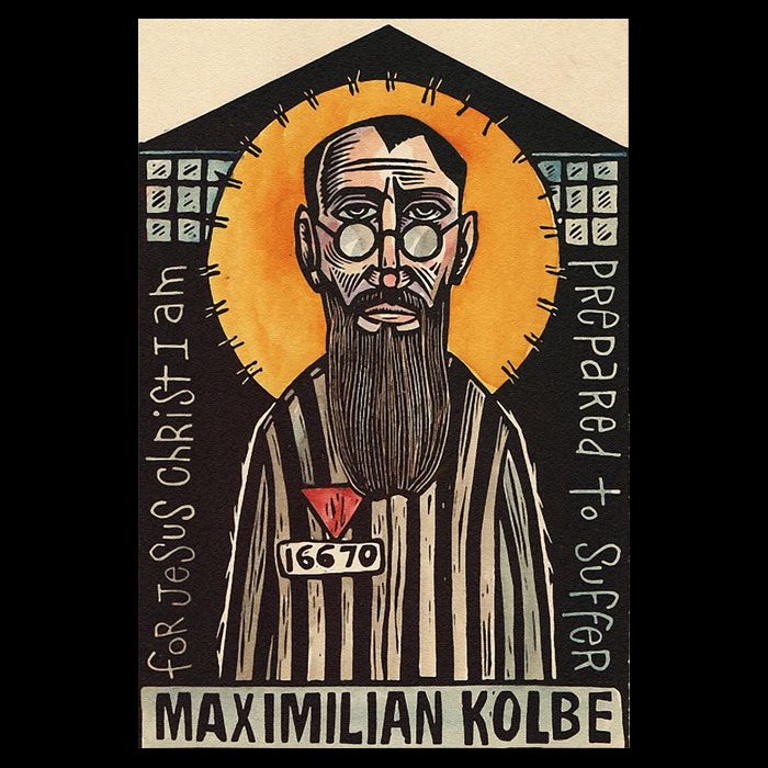 St Maximilian Kolbe Two Crowns Catholic Saint Visor
