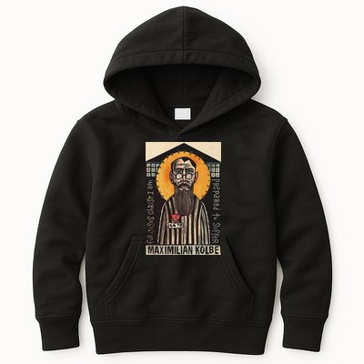 St Maximilian Kolbe Two Crowns Catholic Saint Kids Hoodie