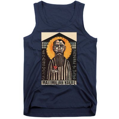 St Maximilian Kolbe Two Crowns Catholic Saint Tank Top