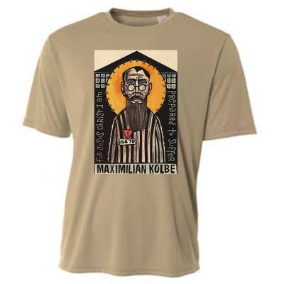 St Maximilian Kolbe Two Crowns Catholic Saint Cooling Performance Crew T-Shirt