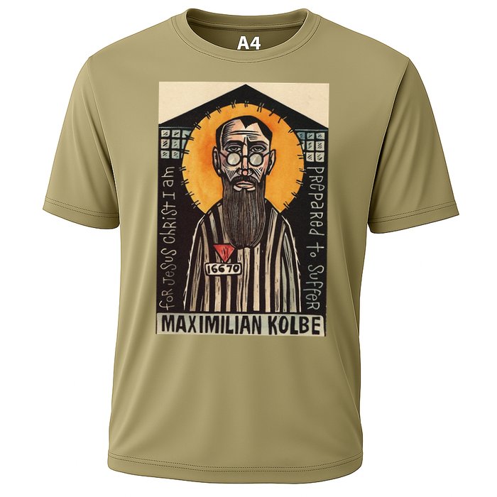 St Maximilian Kolbe Two Crowns Catholic Saint Cooling Performance Crew T-Shirt