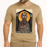 St Maximilian Kolbe Two Crowns Catholic Saint Cooling Performance Crew T-Shirt