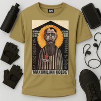St Maximilian Kolbe Two Crowns Catholic Saint Cooling Performance Crew T-Shirt