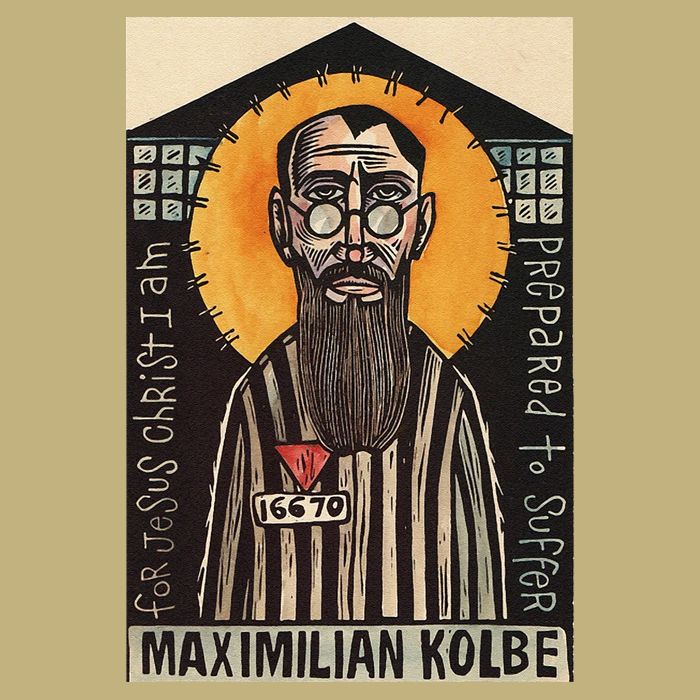 St Maximilian Kolbe Two Crowns Catholic Saint Cooling Performance Crew T-Shirt