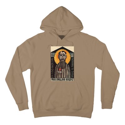 St Maximilian Kolbe Two Crowns Catholic Saint Hoodie