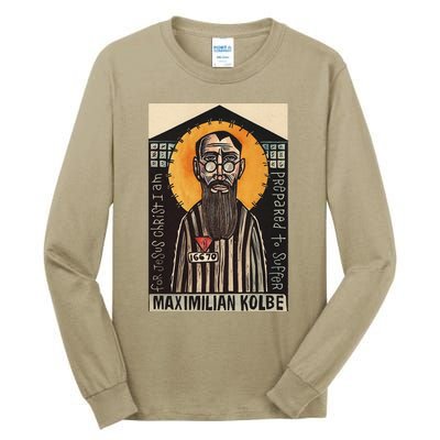 St Maximilian Kolbe Two Crowns Catholic Saint Tall Long Sleeve T-Shirt