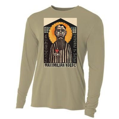 St Maximilian Kolbe Two Crowns Catholic Saint Cooling Performance Long Sleeve Crew