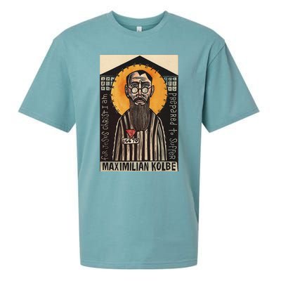 St Maximilian Kolbe Two Crowns Catholic Saint Sueded Cloud Jersey T-Shirt