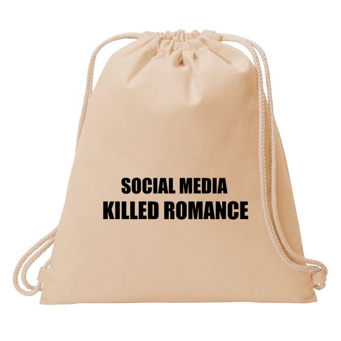 Social Media Killed Romance Drawstring Bag