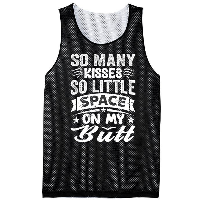 So Many Kisses So Little Space On My Butt Funny Mesh Reversible Basketball Jersey Tank