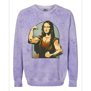 Strong Mona Lisa Leonardo Da Vinci Motiv Bodybuilding Body Colorblast Crewneck Sweatshirt