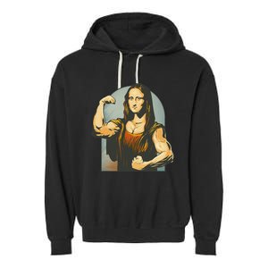 Strong Mona Lisa Leonardo Da Vinci Motiv Bodybuilding Body Garment-Dyed Fleece Hoodie