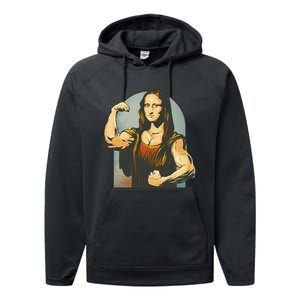 Strong Mona Lisa Leonardo Da Vinci Motiv Bodybuilding Body Performance Fleece Hoodie