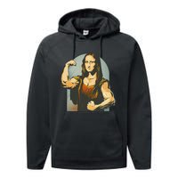 Strong Mona Lisa Leonardo Da Vinci Motiv Bodybuilding Body Performance Fleece Hoodie