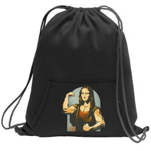 Strong Mona Lisa Leonardo Da Vinci Motiv Bodybuilding Body Sweatshirt Cinch Pack Bag