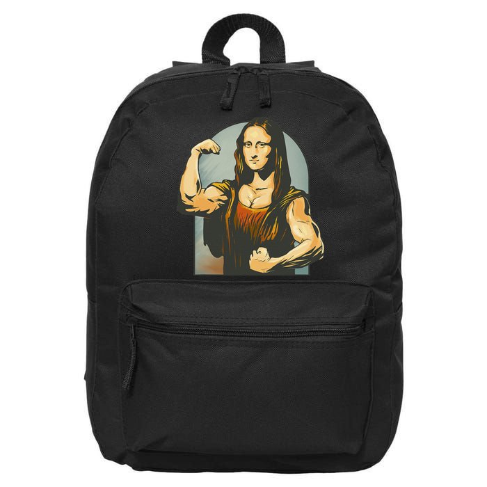 Strong Mona Lisa Leonardo Da Vinci Motiv Bodybuilding Body 16 in Basic Backpack